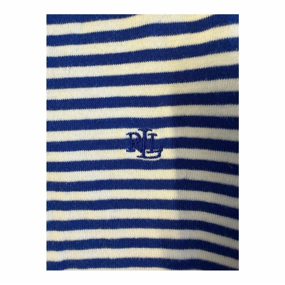 Lauren Ralph Lauren Nautical Stripe Cotton Tee Shirt XL - Picture 5 of 7
